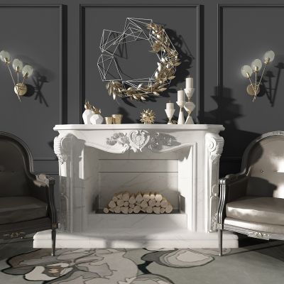 欧式法式壁炉挂饰劈柴