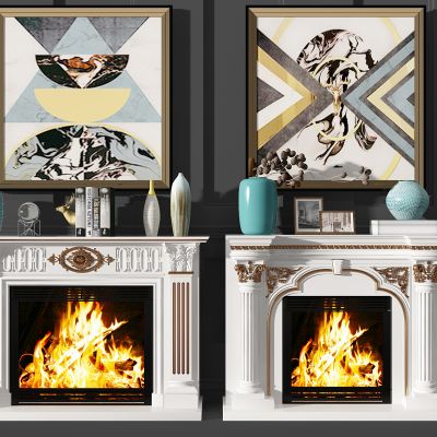 欧式法式古典壁炉3D模型