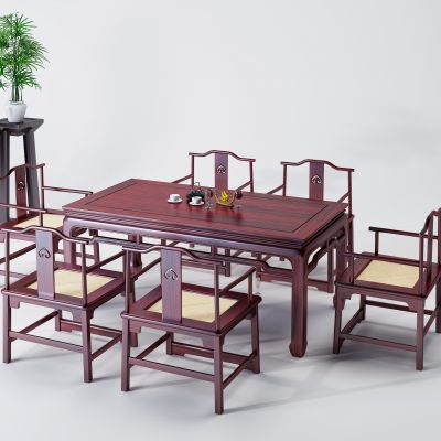 中式古典红木实木餐桌椅