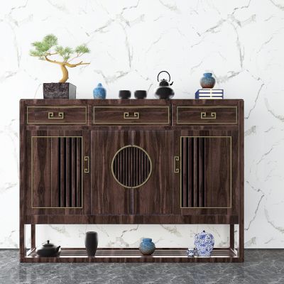 新中式实木餐边柜