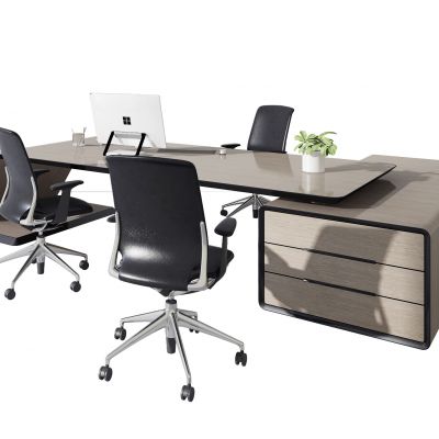 现代简约班台桌办公桌椅组合