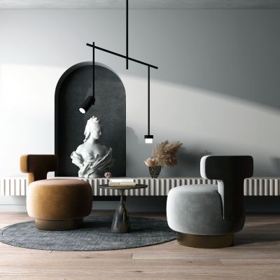 现代单人沙发组合