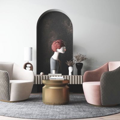 现代单人沙发组合