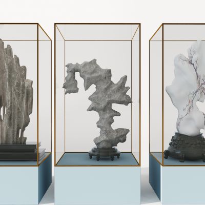 新中式石雕石头摆件摆台