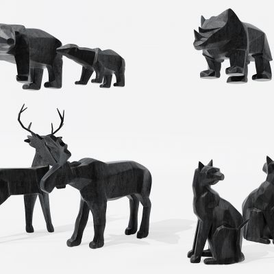 北欧动物抽象雕塑
