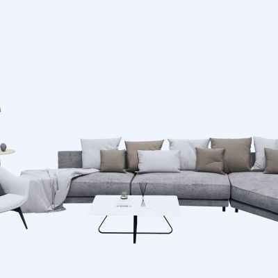 现代轻奢沙发茶几组合