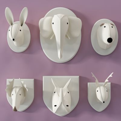 现代儿童房动物头大象头装饰挂饰挂件