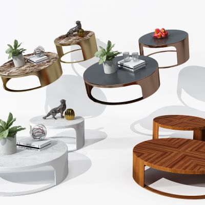 现代轻奢圆形茶几