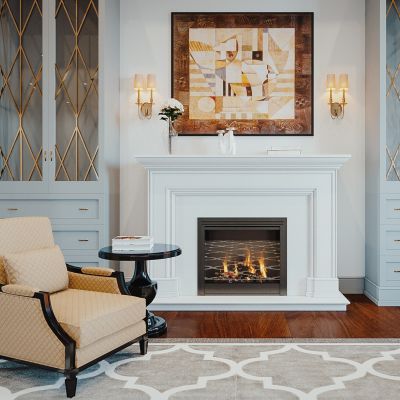 欧式单人沙发椅子壁炉柜子单椅组合