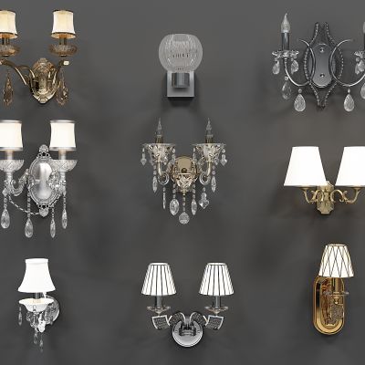 欧式法式水晶奢华壁灯组合