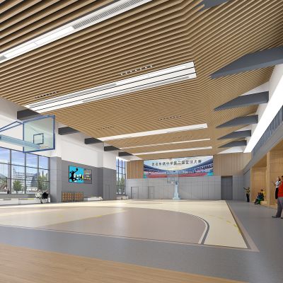 现代室内篮球场体育馆