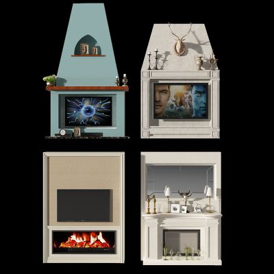 欧式壁炉鹿头3D模型