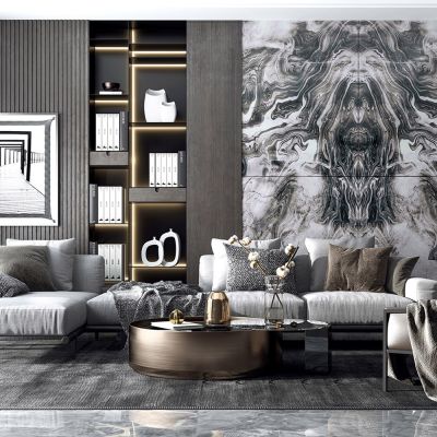 现代客厅 沙发茶几组合