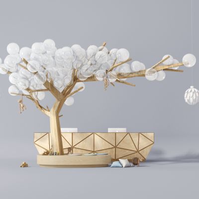 现代树形儿童区接待台服务台