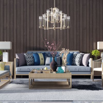 新中式沙发茶几休闲椅子踏墩美人榻