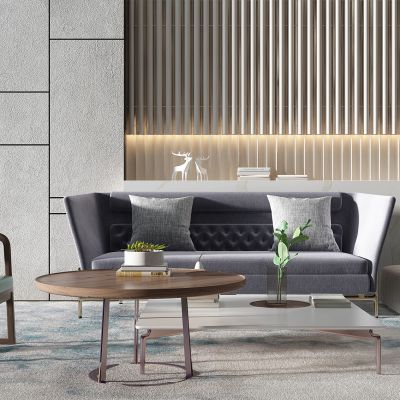 现代沙发圆形茶几休闲椅子