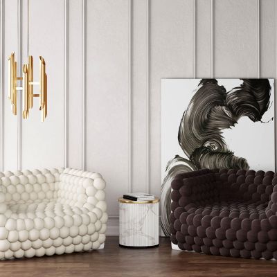 现代单人沙发组合