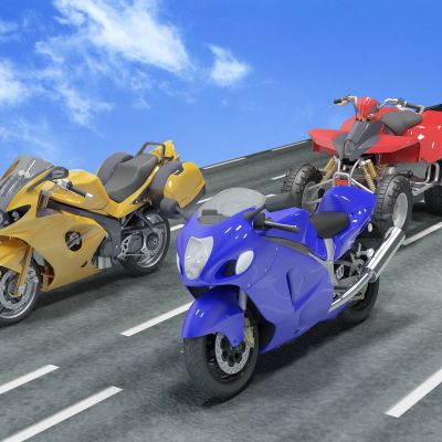 现代摩托车草地沙滩摩托