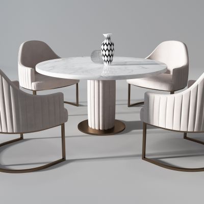 现代餐桌椅子休闲洽谈椅子3D模型