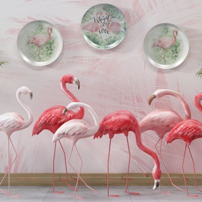 北欧火烈鸟摆件盘子挂饰挂件