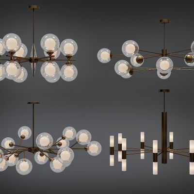 现代简约圆形灯泡吊灯