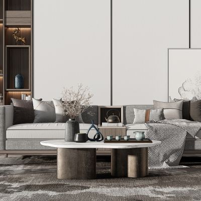 新中式沙发茶几墩吊壶摆件