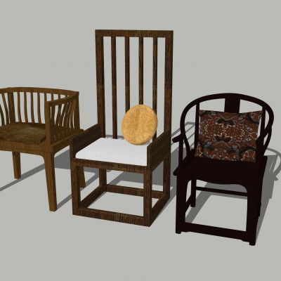 中式单人椅 太师椅