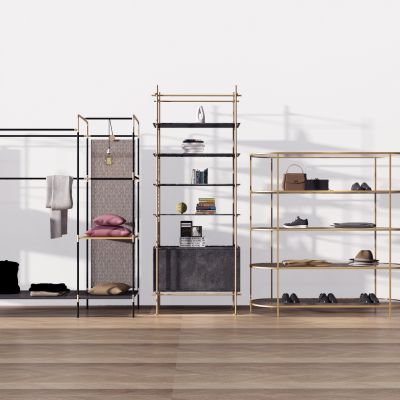 现代金属架衣柜书柜酒柜酒架