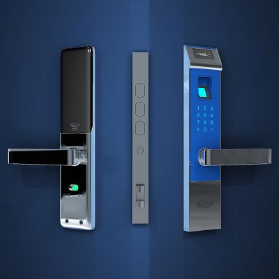 现代指纹密码锁门把手