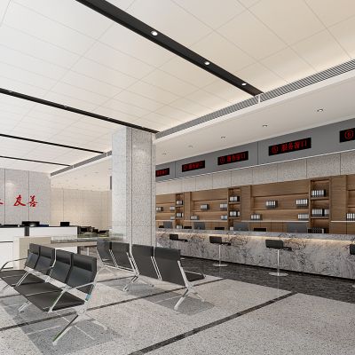 现代银行税务办公对公业务窗口大厅