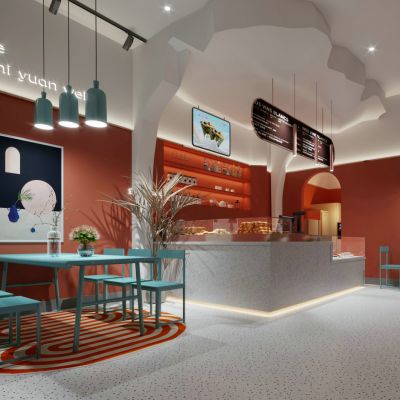 现代网红奶茶甜品店