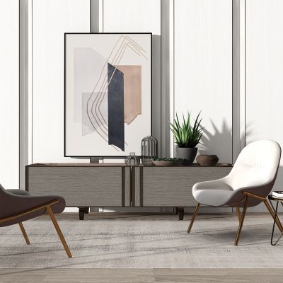 现代电视柜休闲椅子边几装饰柜