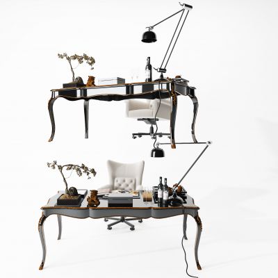 欧式古典书桌椅