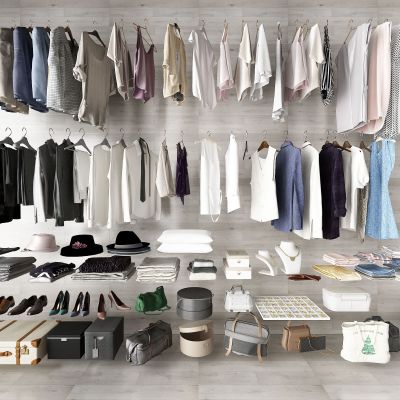 现代衣帽间衣服饰品