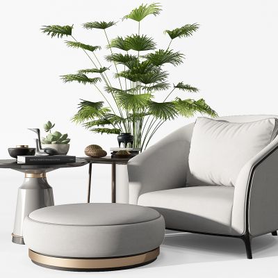 现代单人休闲沙发3D模型