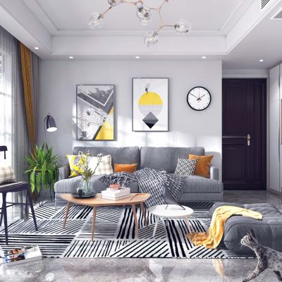 北欧客餐厅 沙发茶几组合 餐桌椅组合 装饰柜