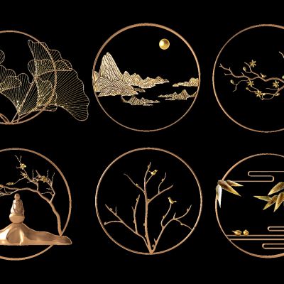 新中式金属墙饰挂饰挂件树枝干枝