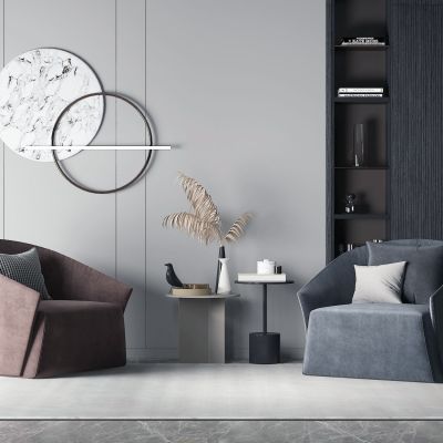 现代单人沙发组合