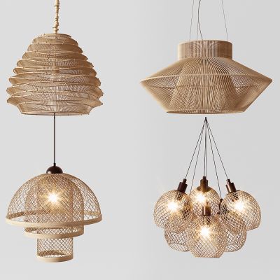新中式东南亚藤编吊灯