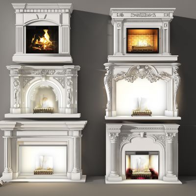 欧式法式壁炉组合
