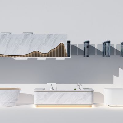 现代办公大理石接待台