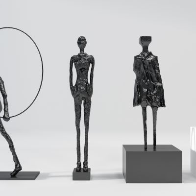 现代抽象金属小人物雕塑摆件