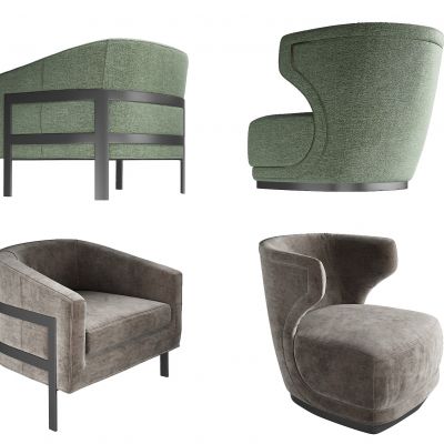 现代单人沙发组合