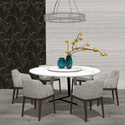 现代圆餐桌椅