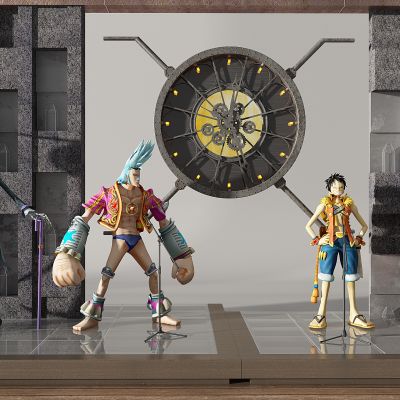 现代游戏人物角色齿轮挂钟骷髅头小丑