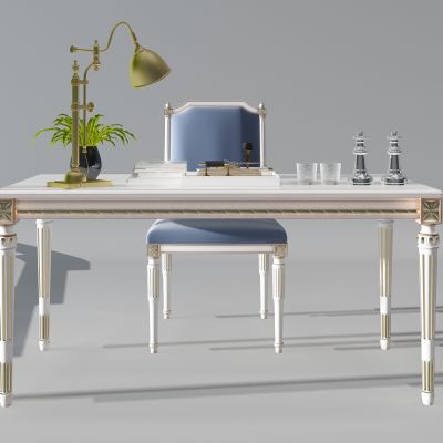 欧式书桌写字台椅子台灯