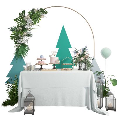 北欧婚庆婚礼甜品台接待台 合影区绿植美陈