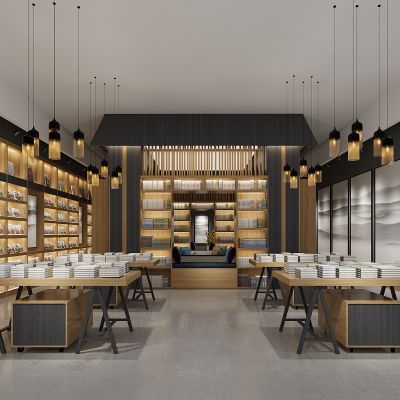 现代书店图书馆书吧书架书柜