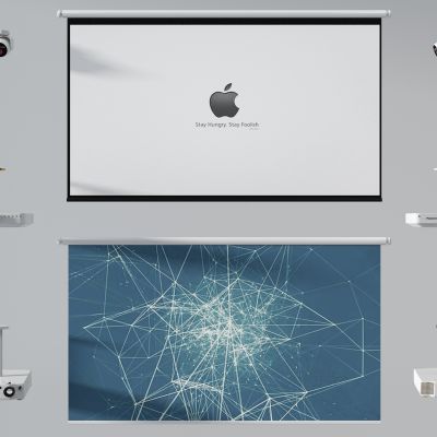 现代投影幕投影仪组合