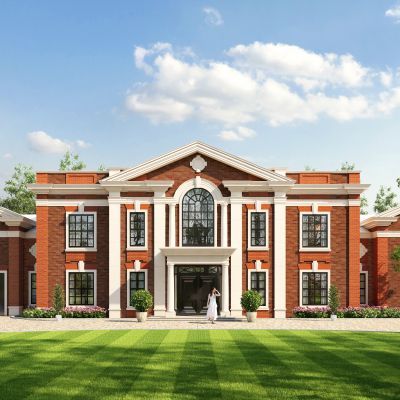 欧式别墅景观配景场景